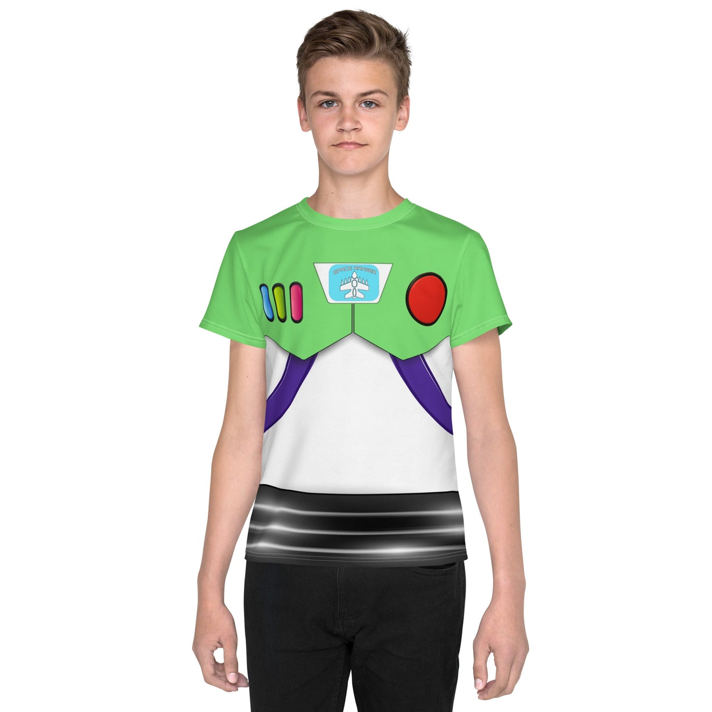 The Buzz Youth crew neck t-shirt- Running Costume, Cosplay, Bounding adult disneybuzz lightyearbuzz lightyear dress#tag4##tag5##tag6#