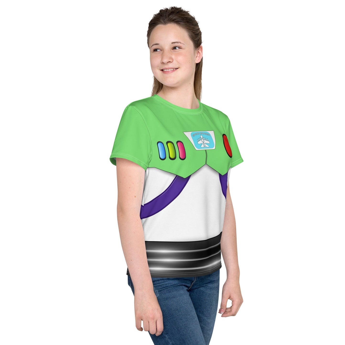 The Buzz Youth crew neck t-shirt- Running Costume, Cosplay, Bounding adult disneybuzz lightyearbuzz lightyear dress#tag4##tag5##tag6#