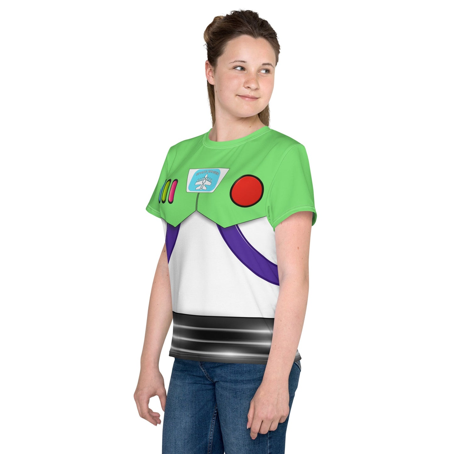 The Buzz Youth crew neck t-shirt- Running Costume, Cosplay, Bounding adult disneybuzz lightyearbuzz lightyear dress#tag4##tag5##tag6#