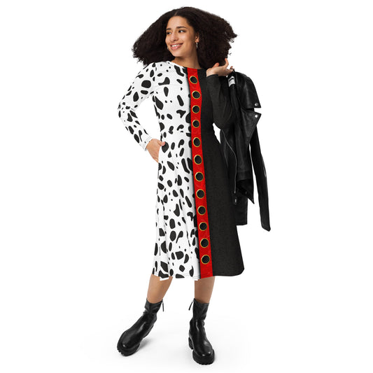 The Cruella long sleeve midi dress 101 dalmationsactive wearcruella devil#tag4##tag5##tag6#