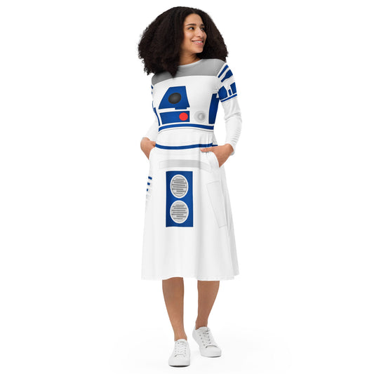 The Droid long sleeve midi dress adult r2d2 costumeboundingWrong Lever Clothing