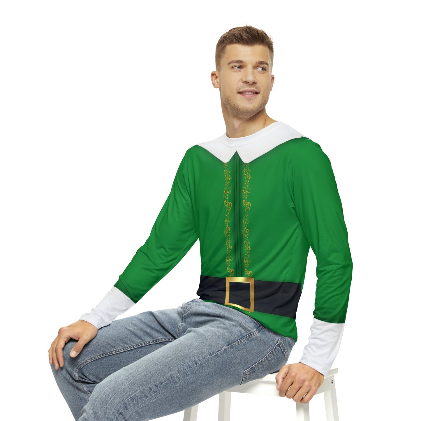 The Elf Men's Long Sleeve Shirt adult christmas dressadult christmas topAll Over Print#tag4##tag5##tag6#