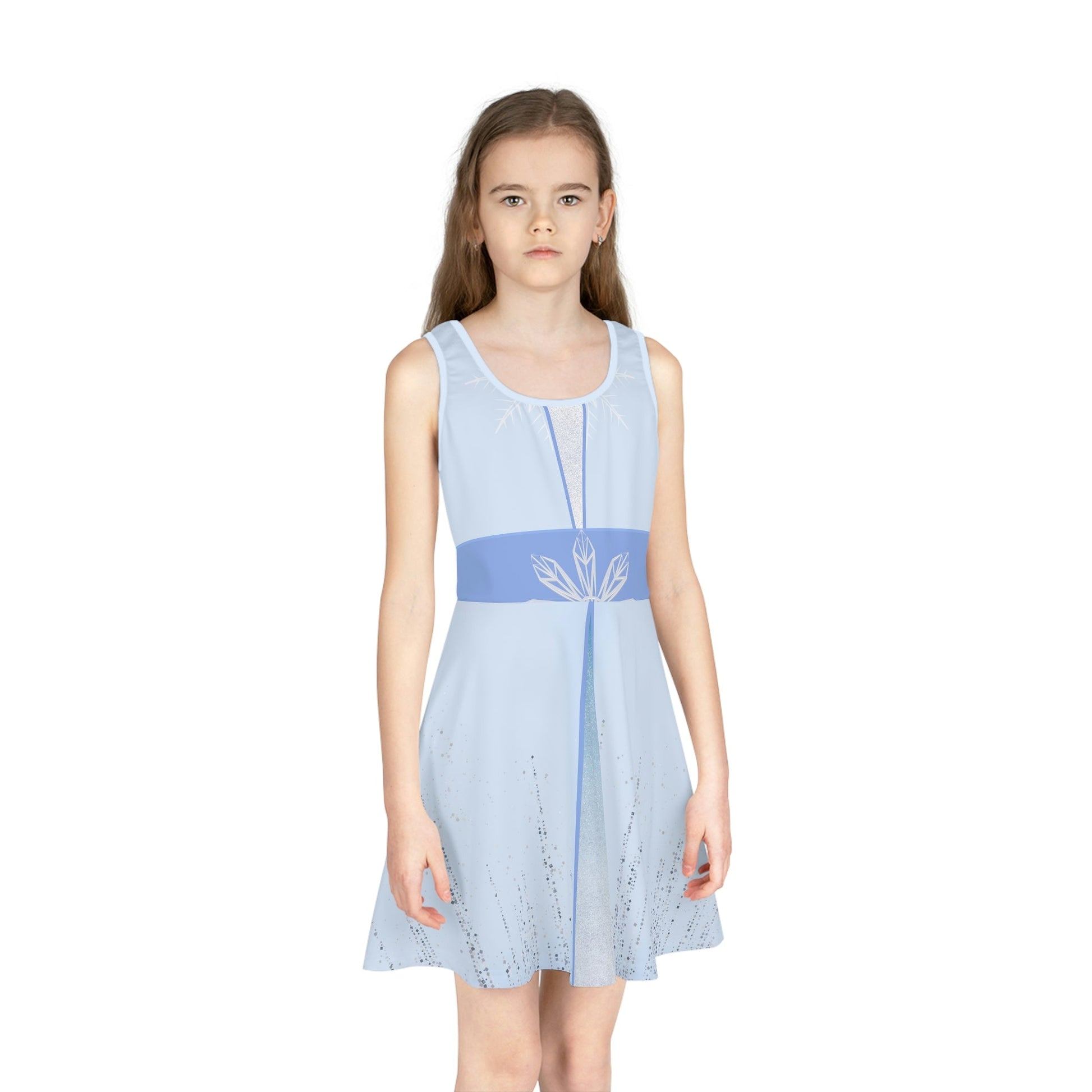 The Elsa Girls' Sleeveless Sundress All Over Printanna frozen 2AOP#tag4##tag5##tag6#