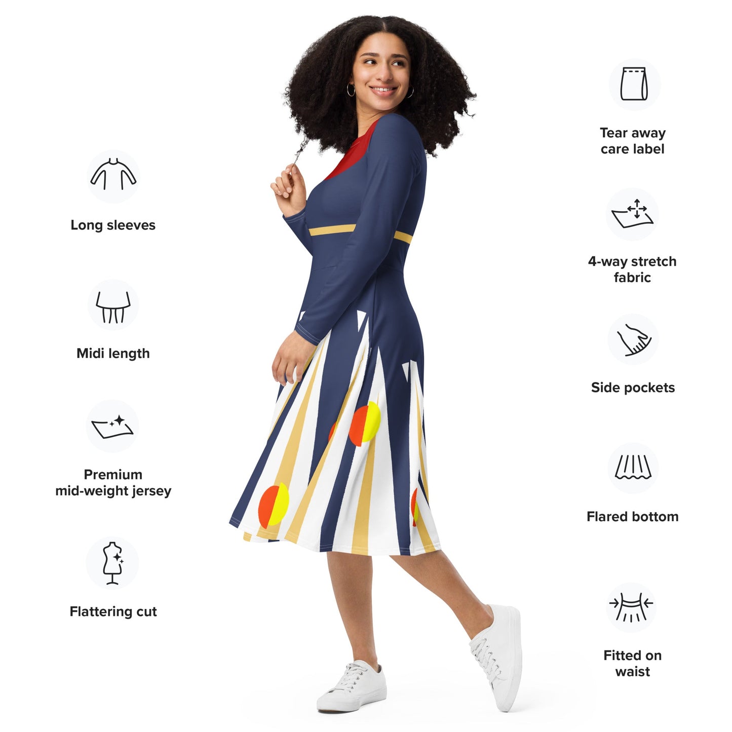 The 'Frannie' long sleeve midi dress- Disneybounding, Cosplay, Costume dress disney cosplaydisney costumedisney cruise#tag4##tag5##tag6#