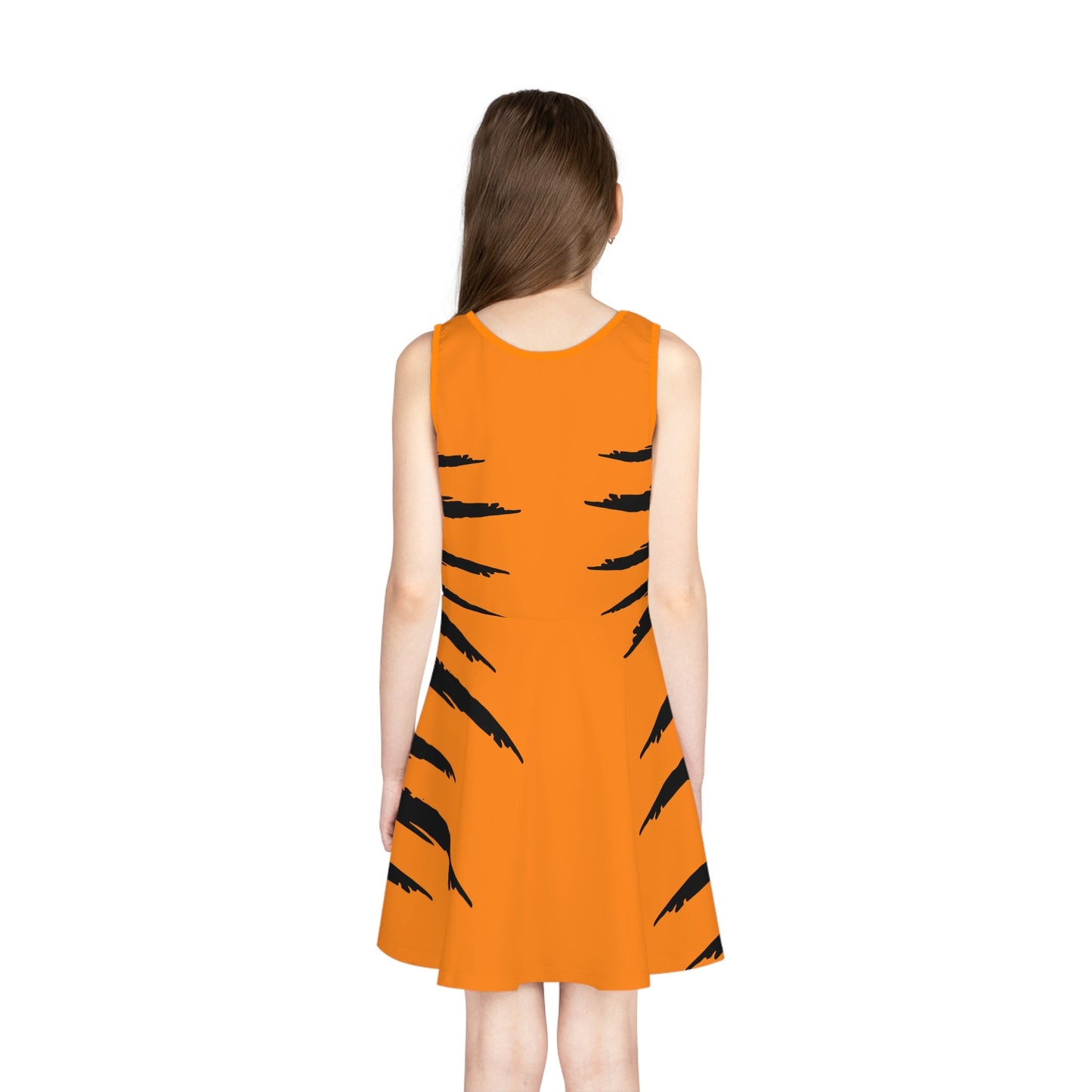 The friendly Tigger Girls' Sleeveless Sundress 100 acre woodAll Over PrintAOP#tag4##tag5##tag6#
