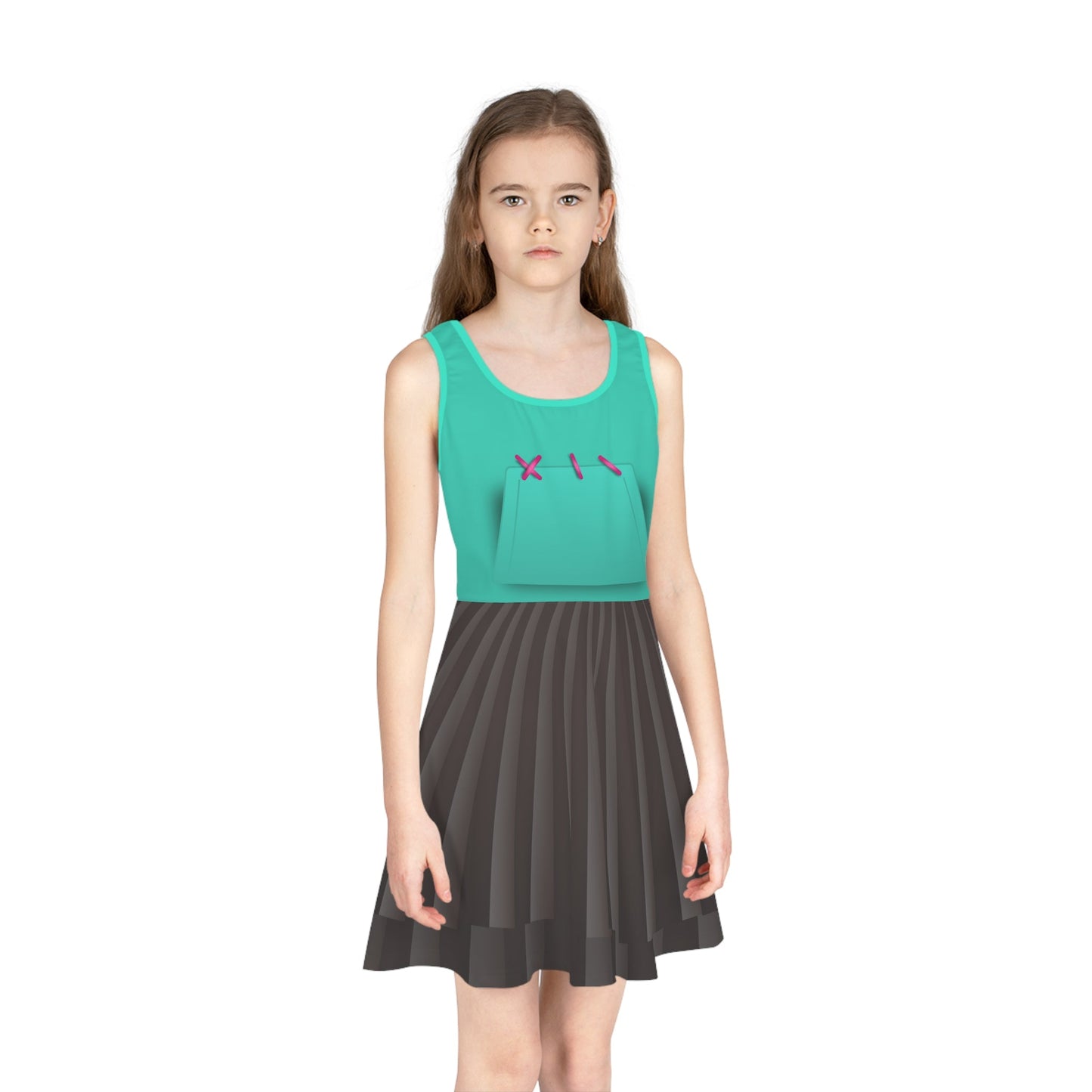 The Glitch Racer Girls' Sleeveless Sundress All Over PrintAOPAOP Clothing#tag4##tag5##tag6#