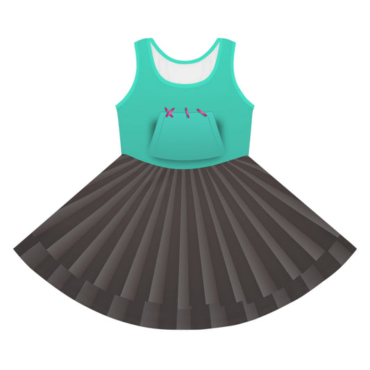The Glitch Racer Girls' Sleeveless Sundress All Over PrintAOPAOP Clothing#tag4##tag5##tag6#