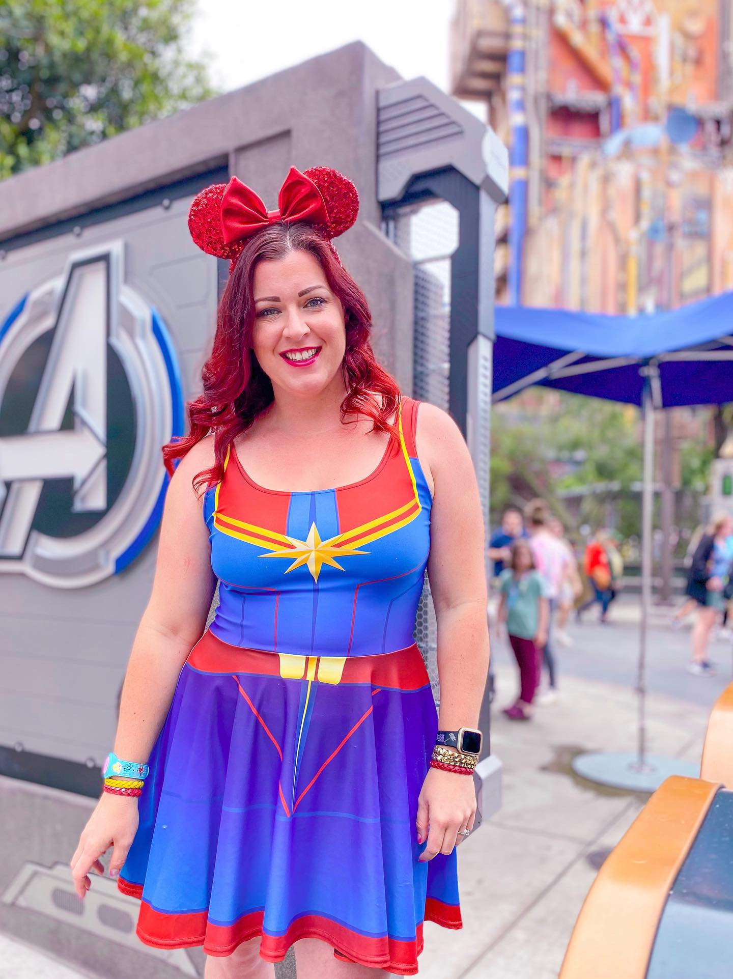 The Marvel Captain Skater Dress- Disneybounding, cosplay, running style avengers dresscaptain marvelSkater DressWrong Lever Clothing
