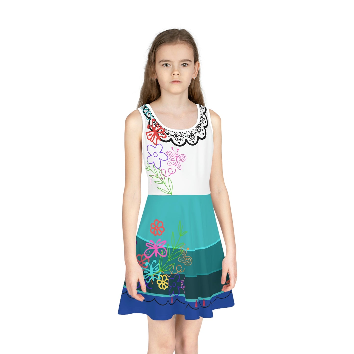 The Mirabel Girls' Sleeveless Sundress (AOP) All Over PrintAOPkids dressLittle Lady Shay Boutique