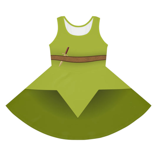 The Pan Girls' Sleeveless Sundress All Over PrintAOPAll Over PrintsWrong Lever Clothing