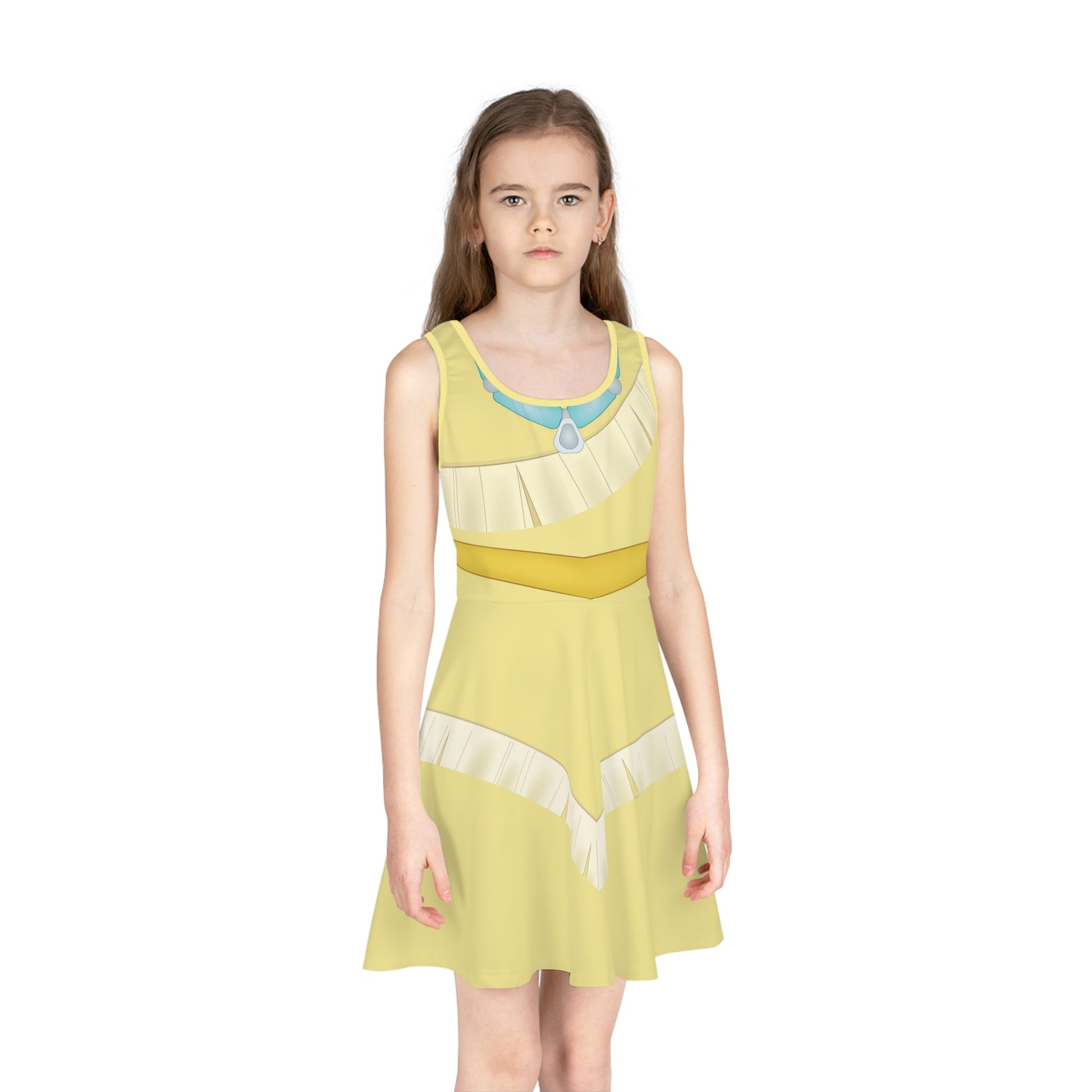The Pocahontas Inspired Girls' Sleeveless Sundress All Over PrintAOPkids dressLittle Lady Shay Boutique