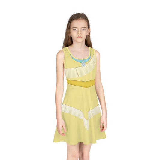 The Pocahontas Inspired Girls' Sleeveless Sundress All Over PrintAOPkids dressLittle Lady Shay Boutique
