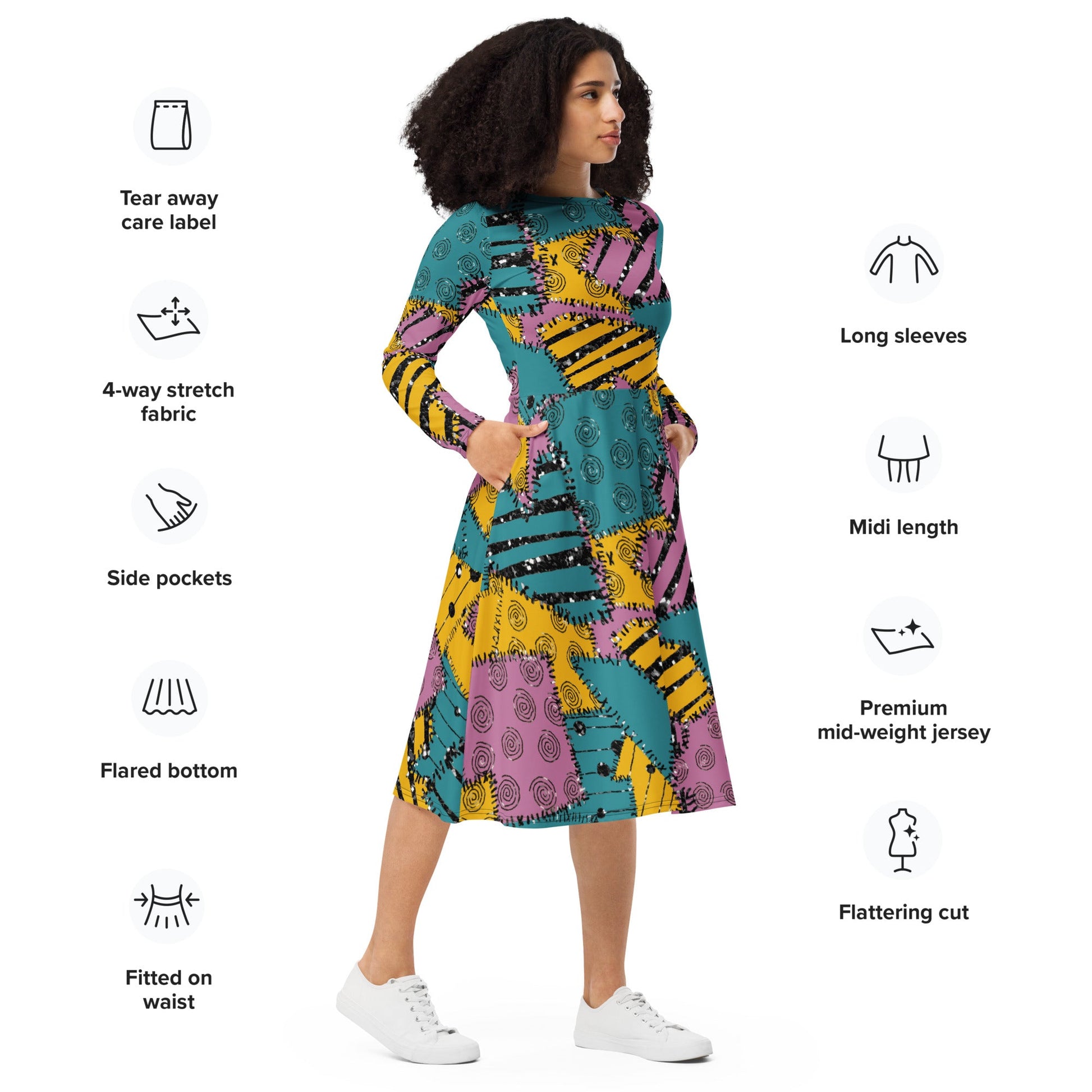 The Sally long sleeve midi dress disney costumedisney halloweenLittle Lady Shay Boutique