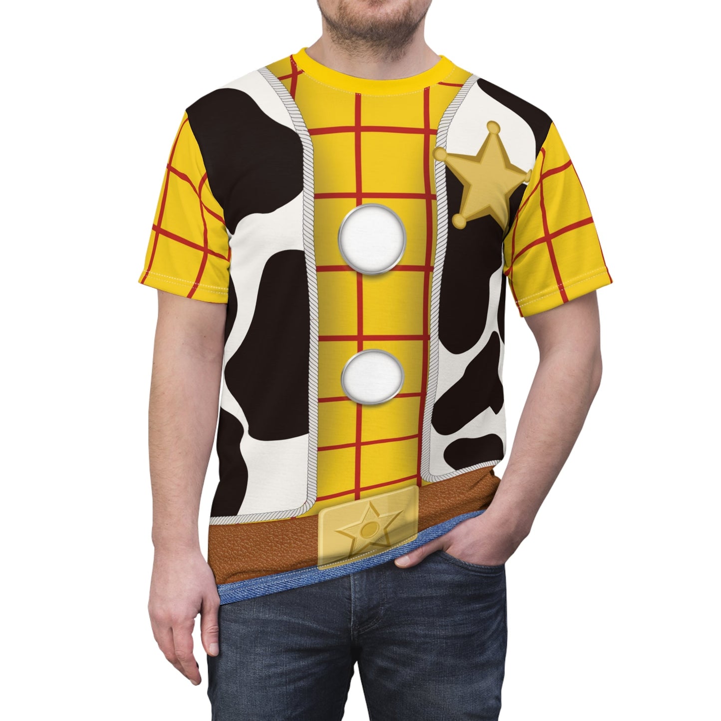 The Toy Cowboy Unisex Tee- Running Costume, Cosplay, Bounding active wearAll Over PrintAdult T-ShirtLittle Lady Shay Boutique