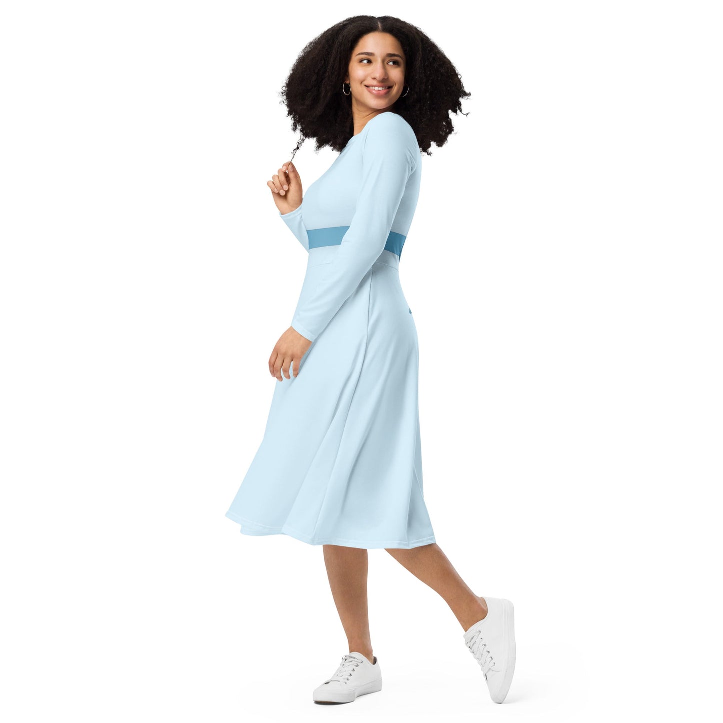 The Wendy Darling long sleeve midi dress adult wendy dressAll Over PrintSkater DressWrong Lever Clothing