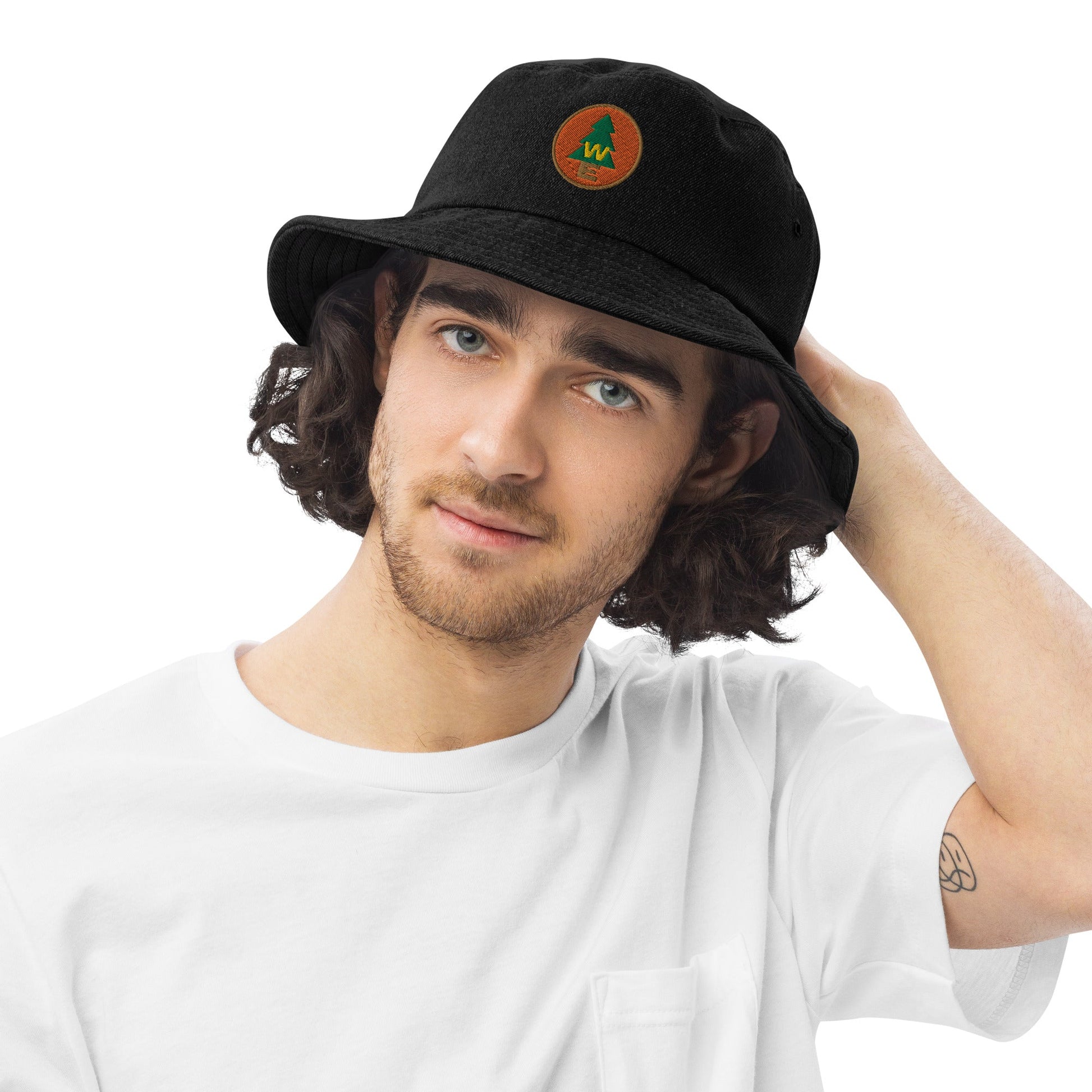 The Wilderness must be Explored Denim bucket hat 100 years of wonderadult disneyHatWrong Lever Clothing