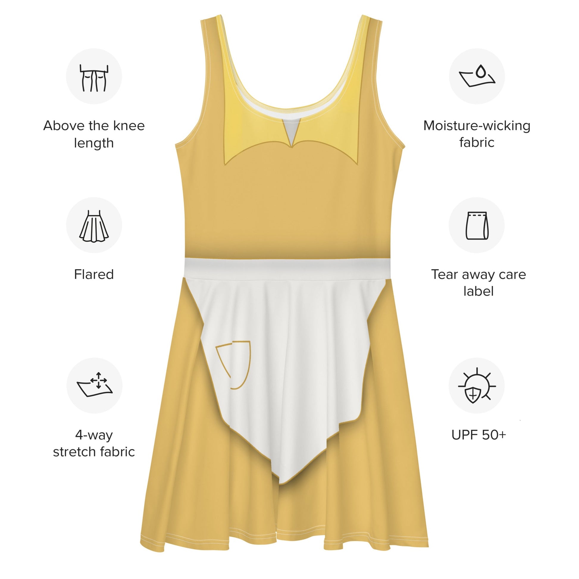 Tiana Yellow Skater Dress cosplaydisney adultSkater DressWrong Lever Clothing
