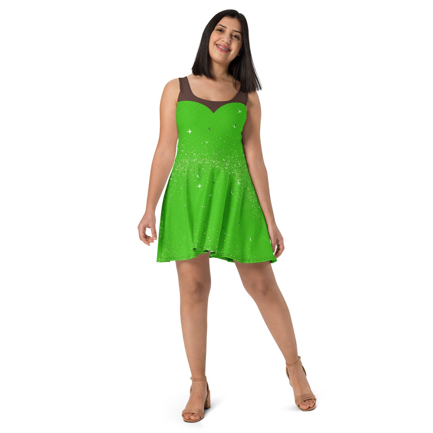 Tinker Fairy Skater Dress adult disney stylebrown girls dressLittle Lady Shay Boutique