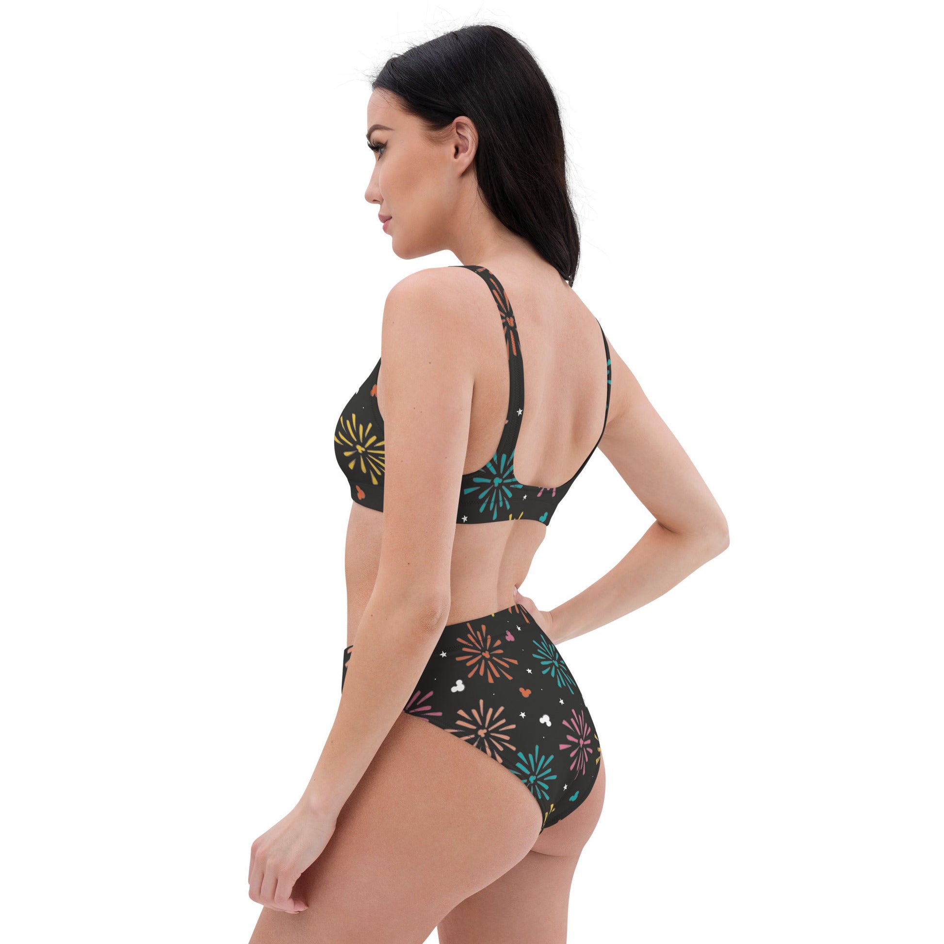 Trip Fireworks Recycled high-waisted bikini active disney familyadult disneyWrong Lever Clothing