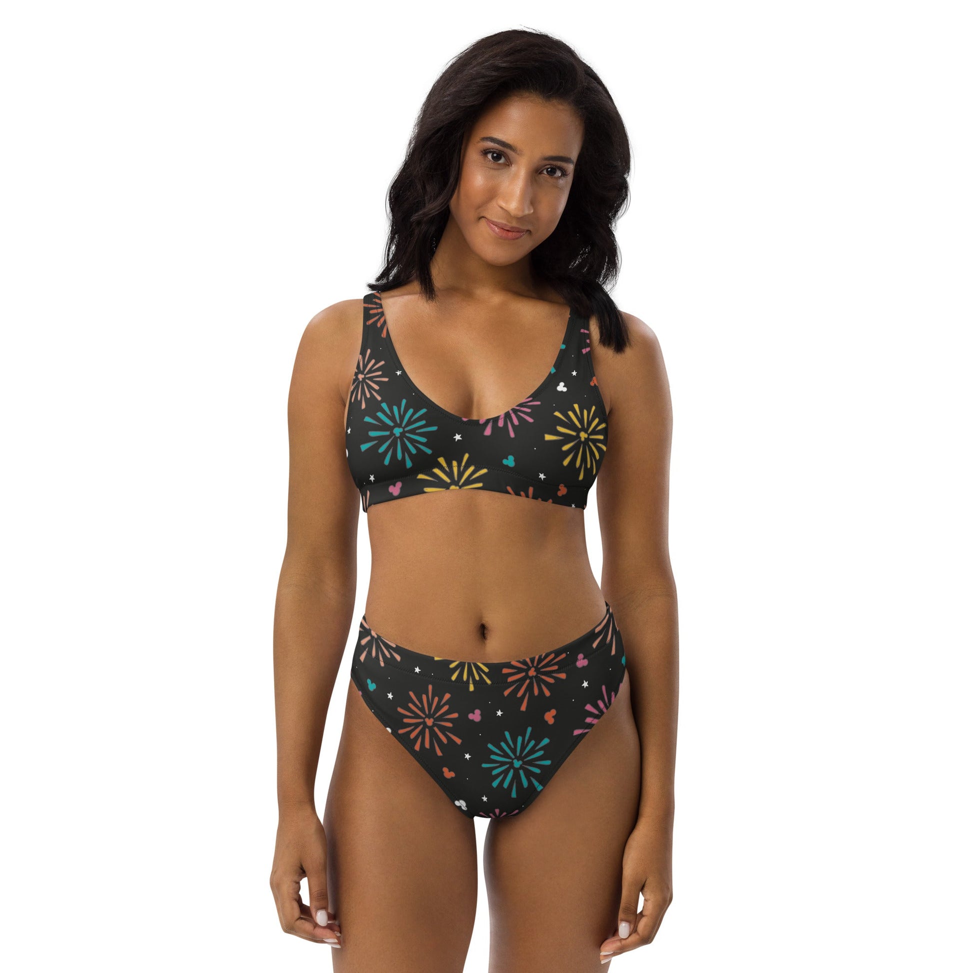 Trip Fireworks Recycled high-waisted bikini active disney familyadult disneyWrong Lever Clothing