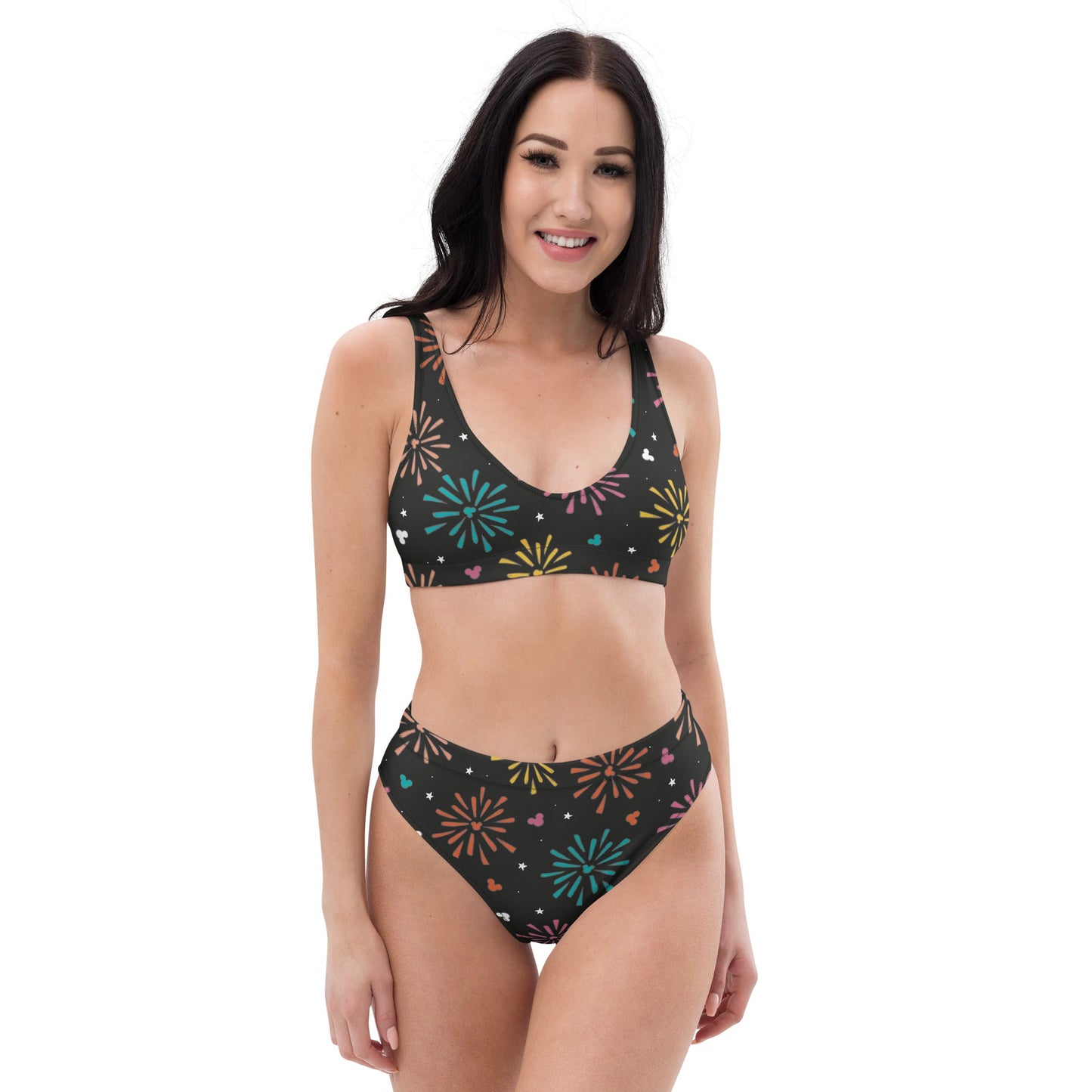 Trip Fireworks Recycled high-waisted bikini active disney familyadult disneyWrong Lever Clothing