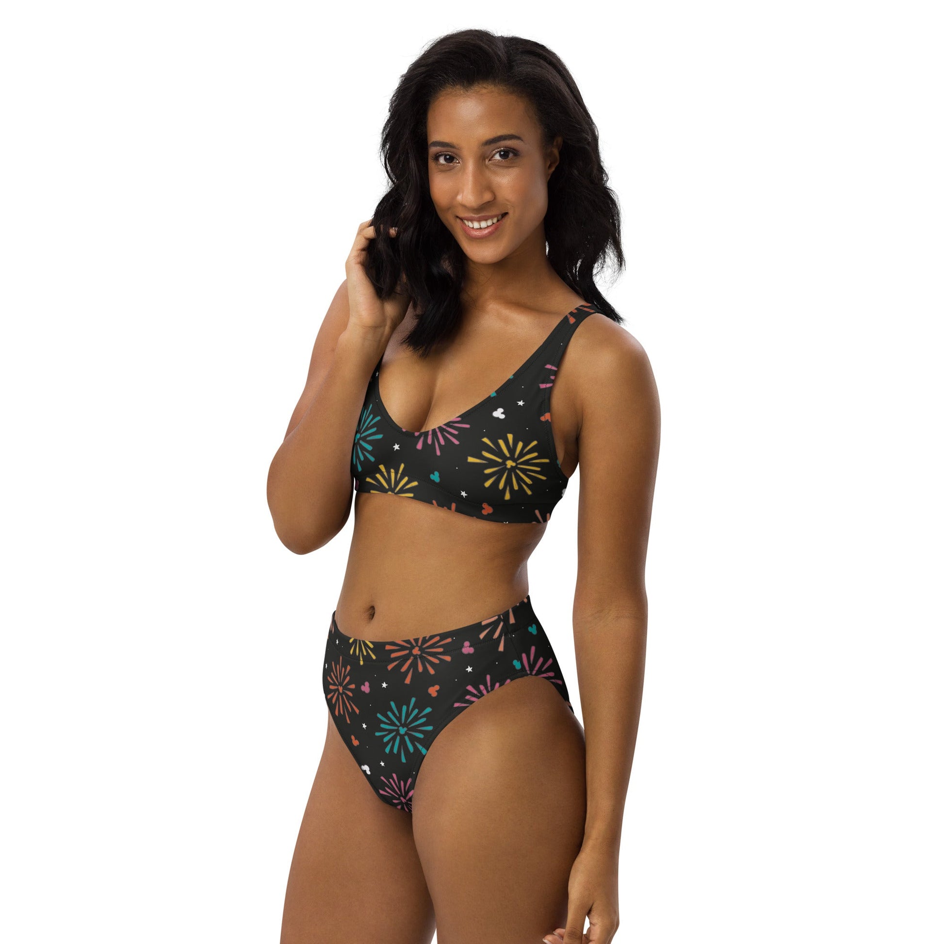 Trip Fireworks Recycled high-waisted bikini active disney familyadult disneyWrong Lever Clothing
