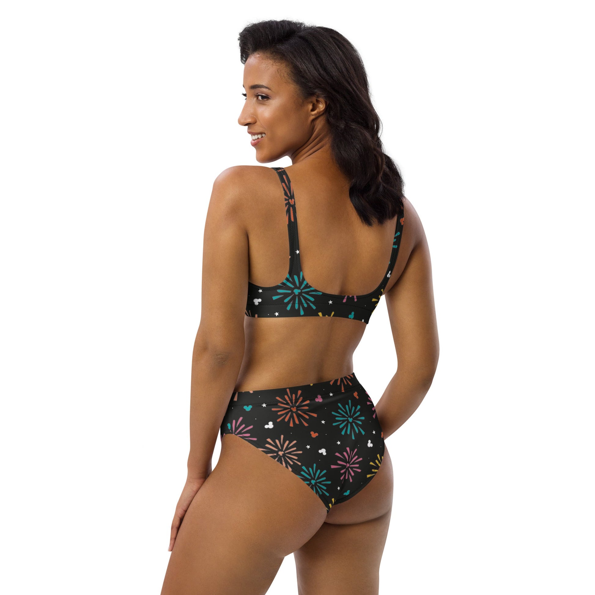 Trip Fireworks Recycled high-waisted bikini active disney familyadult disneyWrong Lever Clothing