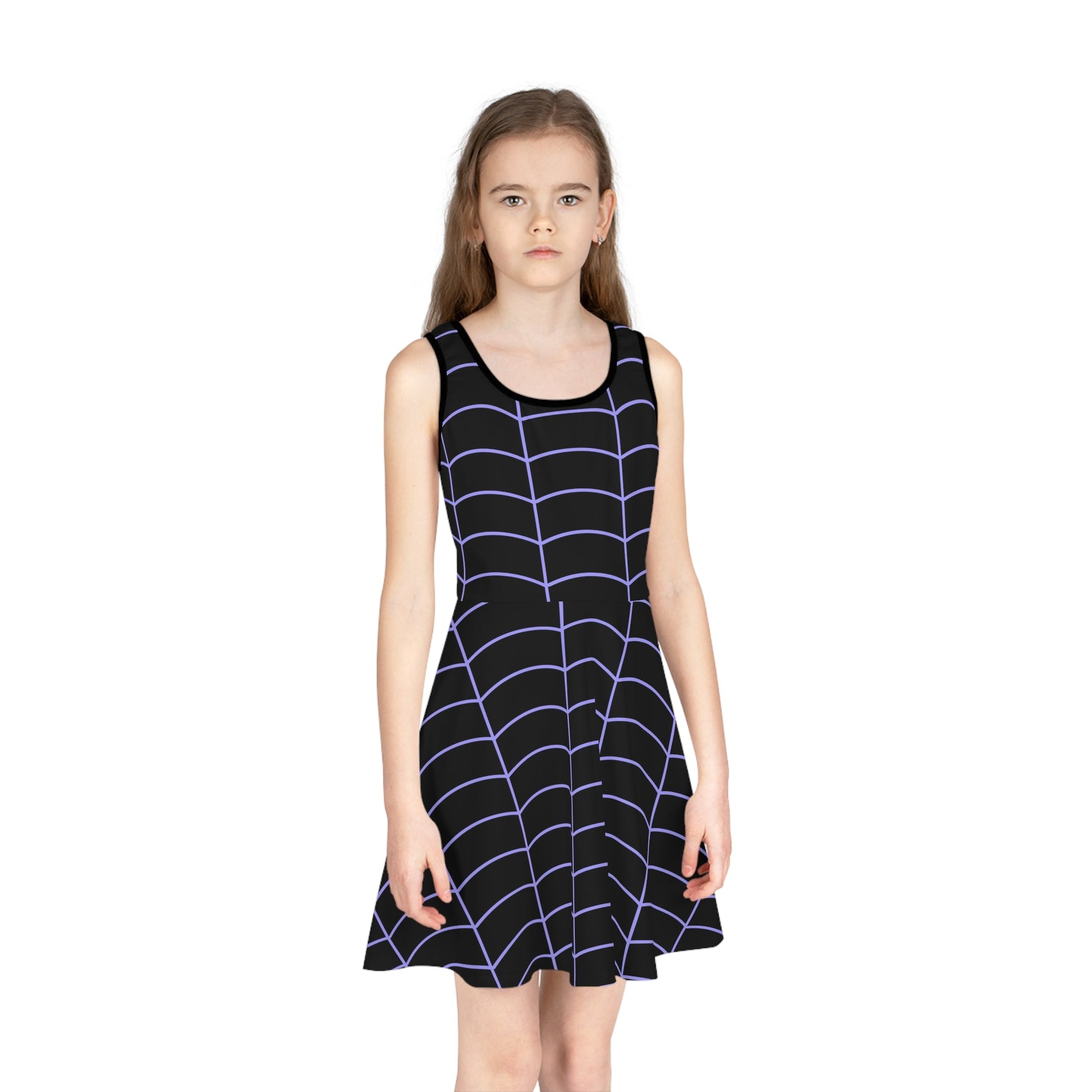 Vampire Girl Black Girls' Sleeveless Sundress All Over PrintAOPkids dressWrong Lever Clothing