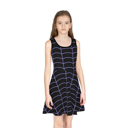 Vampire Girl Black Girls' Sleeveless Sundress All Over PrintAOPkids dressWrong Lever Clothing