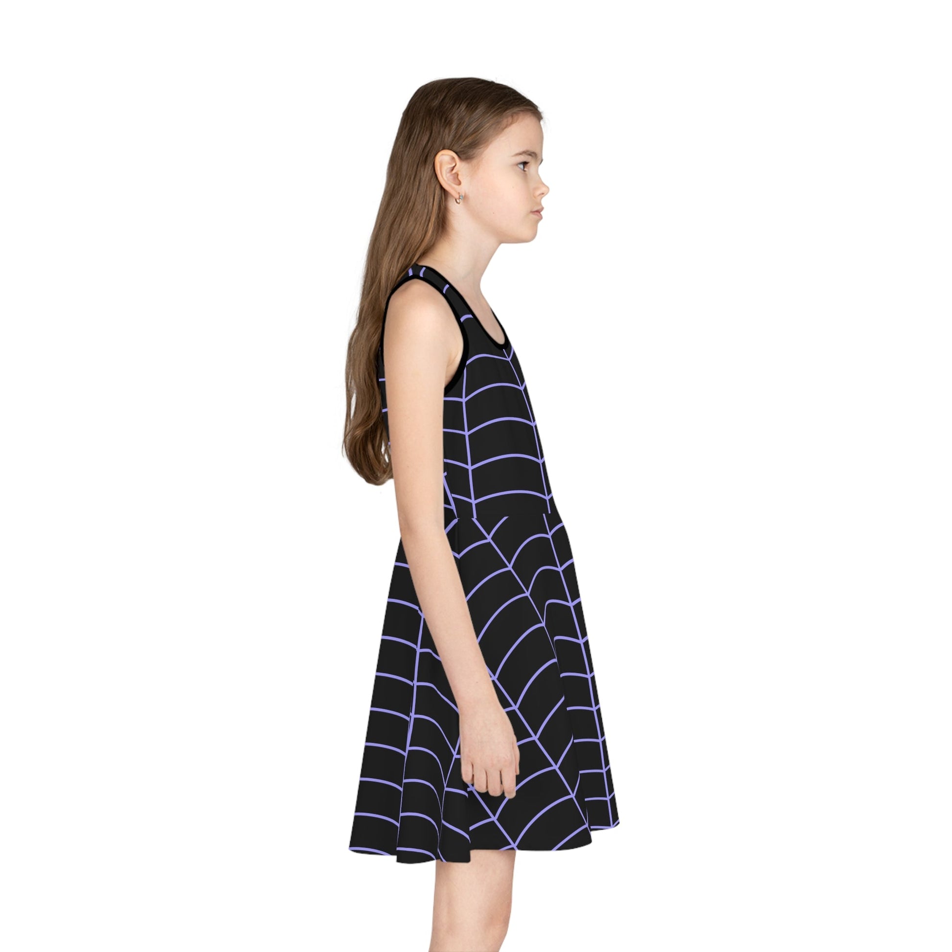 Vampire Girl Black Girls' Sleeveless Sundress All Over PrintAOPkids dressWrong Lever Clothing
