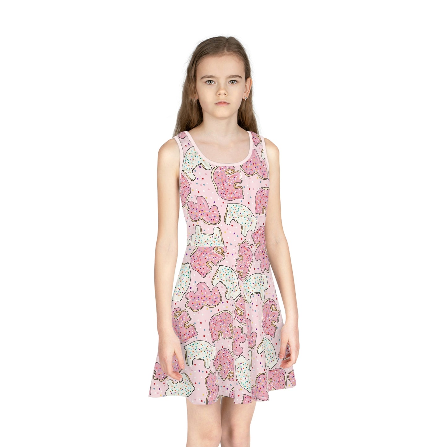Vintage Cookies Girls' Sleeveless Sundress 100 years of wonderAll Over Printkids dressLittle Lady Shay Boutique