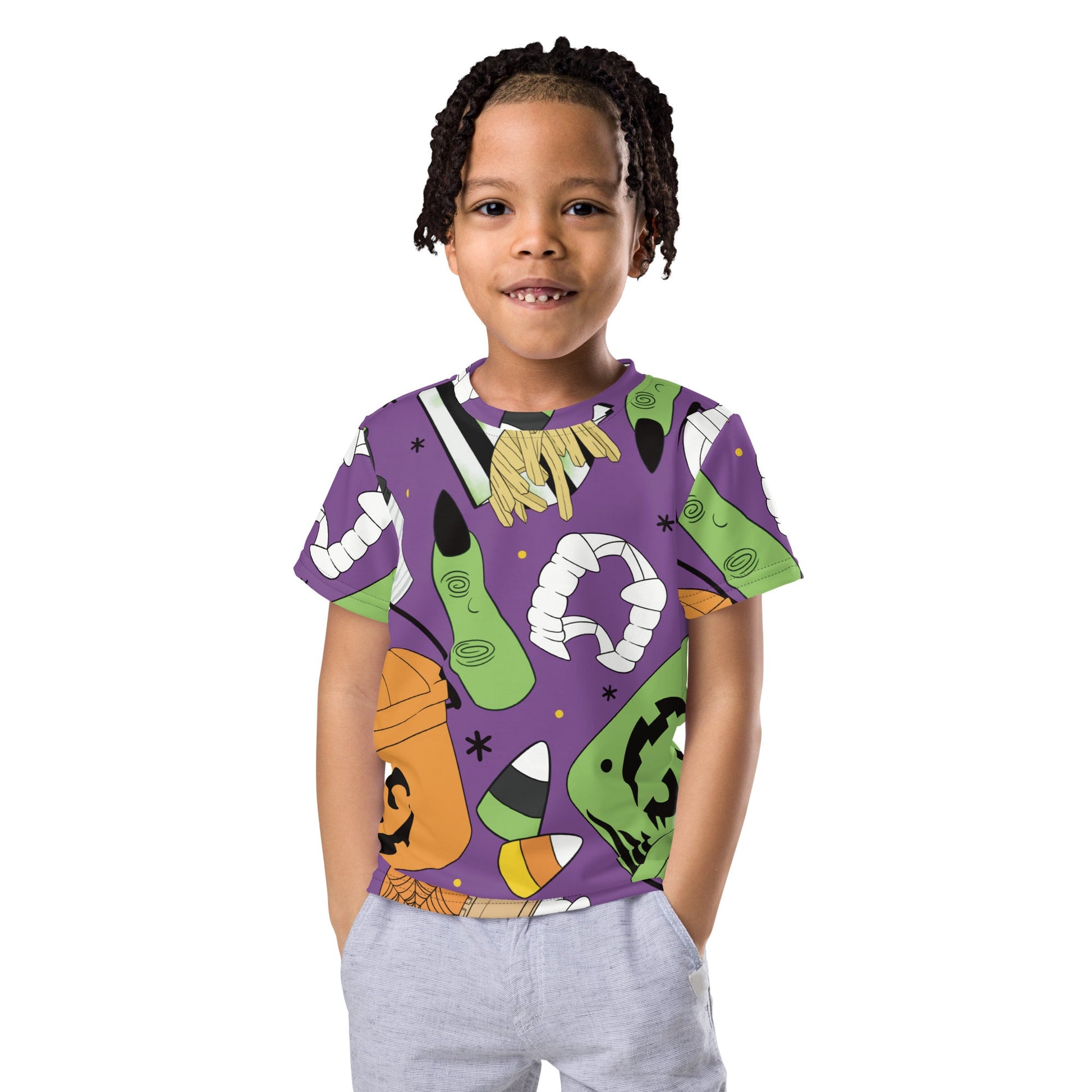 Vintage Halloween Buckets - Purple- Kids crew neck t-shirt activeweardisney boundingLittle Lady Shay Boutique