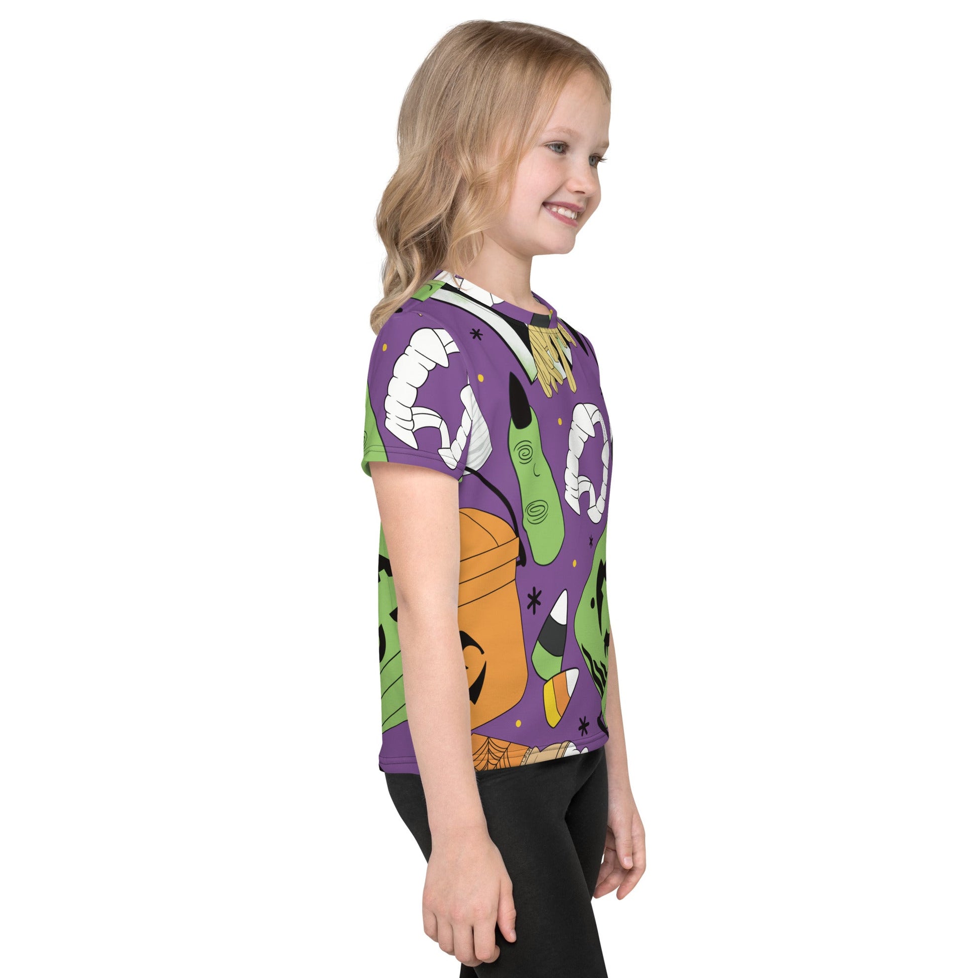 Vintage Halloween Buckets - Purple- Kids crew neck t-shirt activeweardisney boundingLittle Lady Shay Boutique