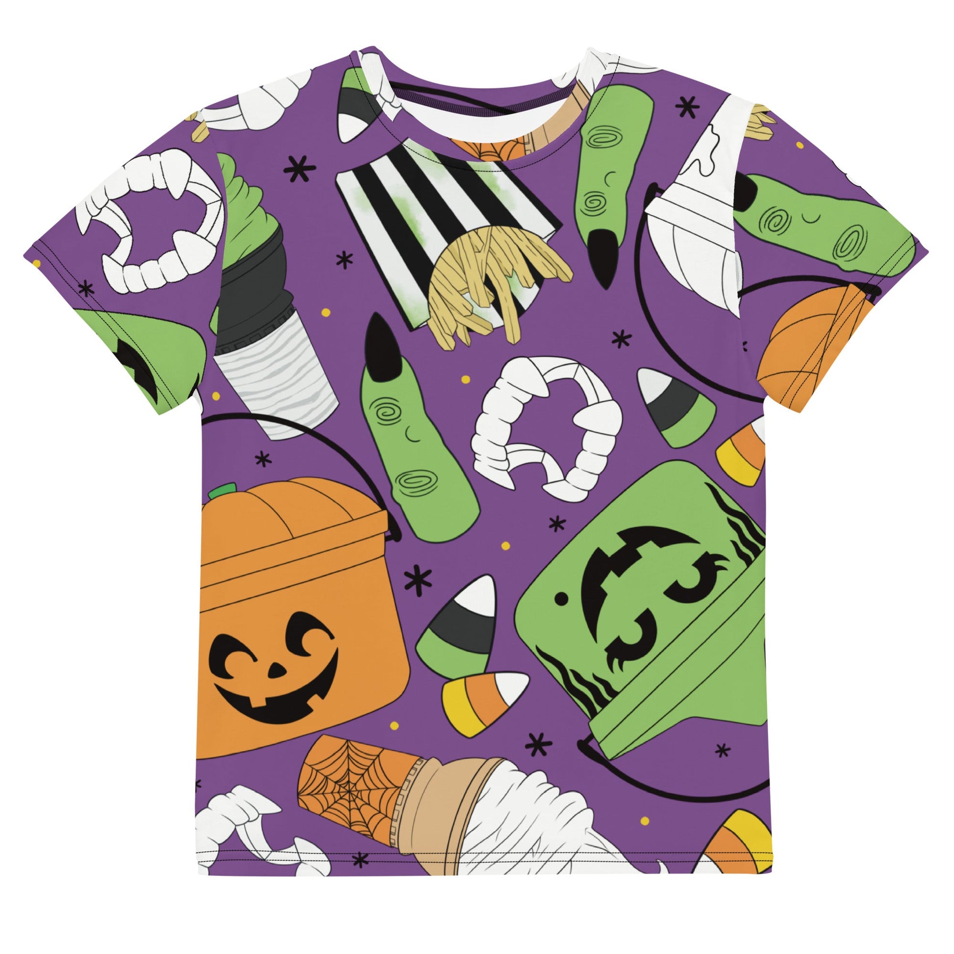 Vintage Halloween Buckets- Purple - Youth crew neck t-shirt activeweardisney boundingLittle Lady Shay Boutique