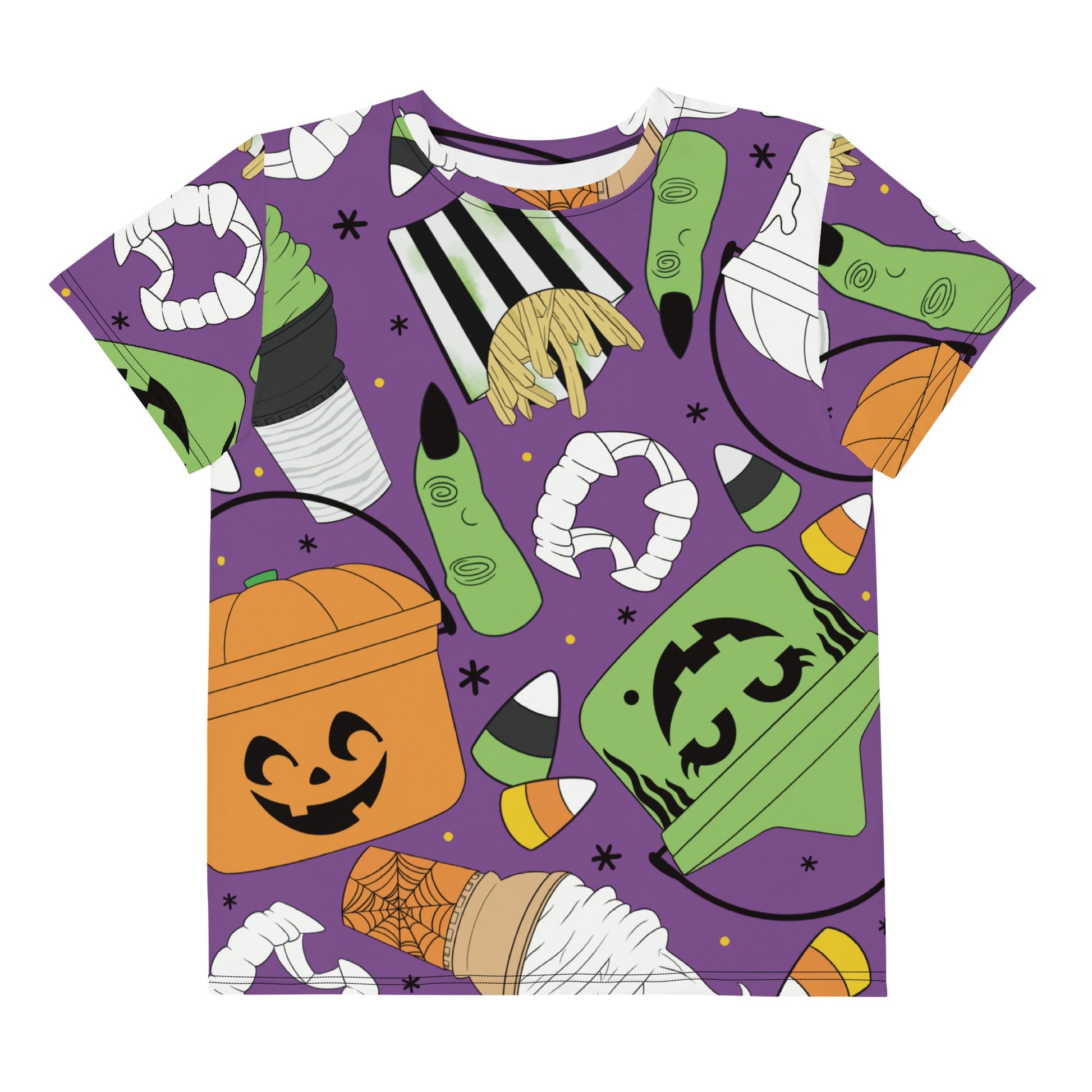 Vintage Halloween Buckets- Purple - Youth crew neck t-shirt activeweardisney boundingLittle Lady Shay Boutique