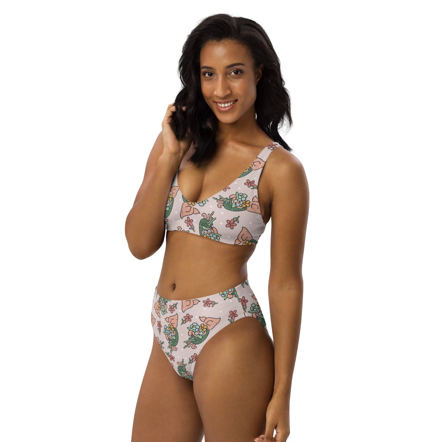 Vintage Piglet Recycled high-waisted bikini castaway caydisney bikiniLittle Lady Shay Boutique