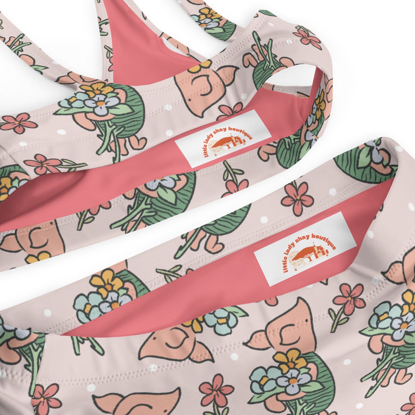 Vintage Piglet Recycled high-waisted bikini castaway caydisney bikiniLittle Lady Shay Boutique