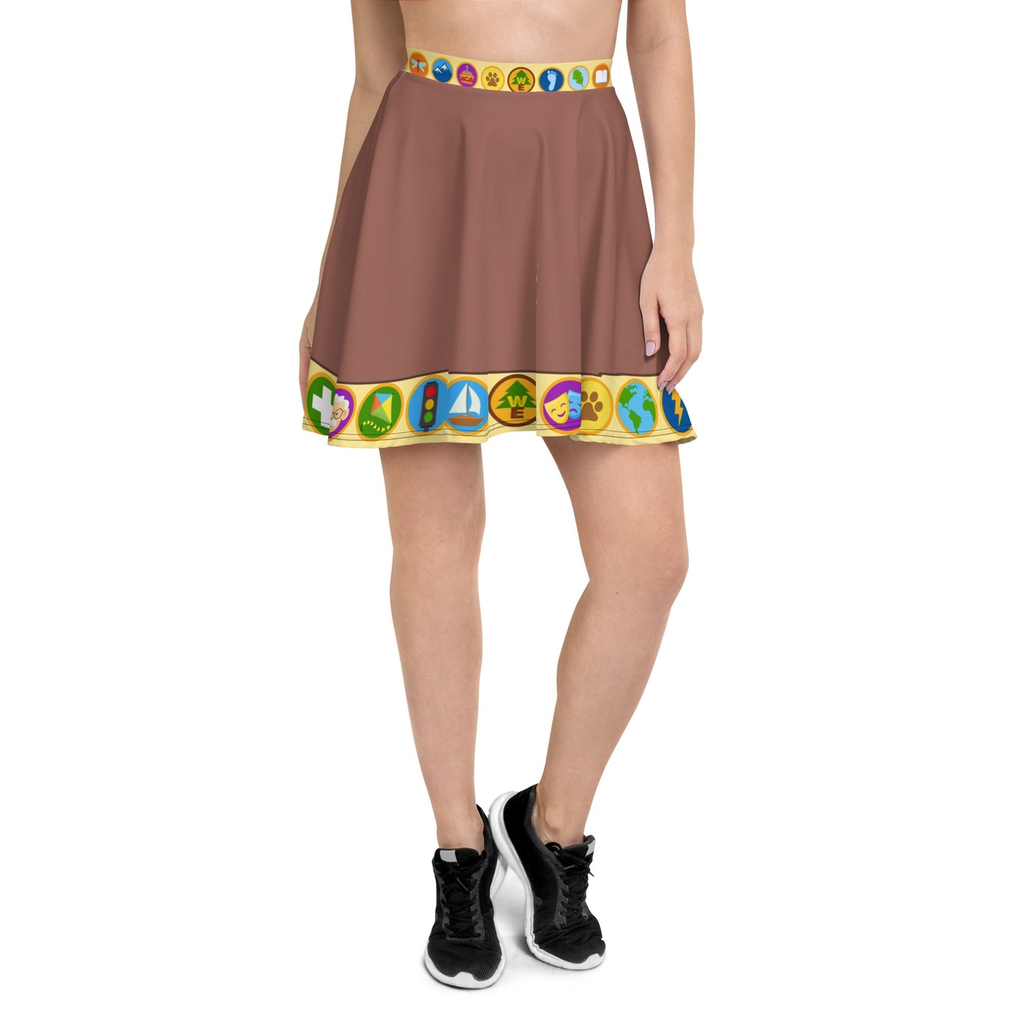 Wilderness Must be Explored Skater Skirt- Running Costume, Cosplay, Scouts, Bounding badge skirtdisney halloweenSkater SkirtLittle Lady Shay Boutique
