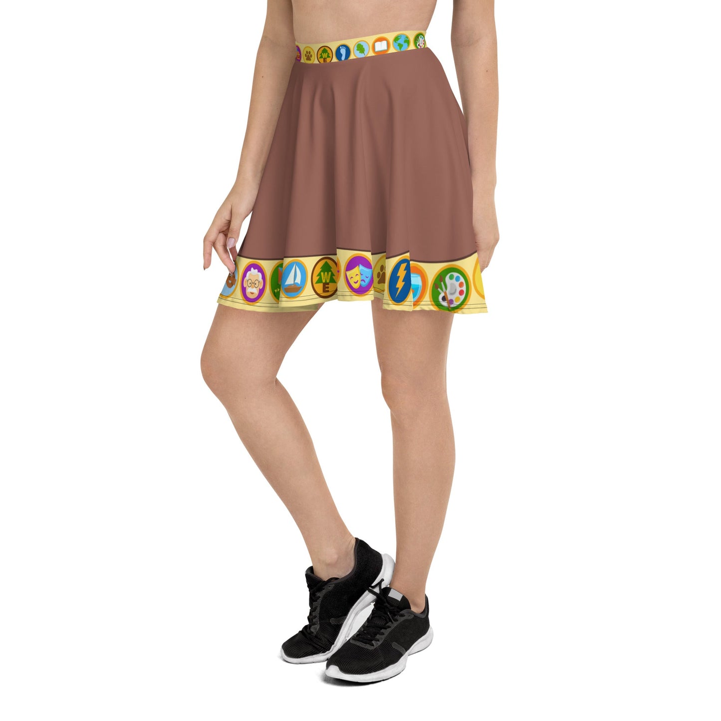 Wilderness Must be Explored Skater Skirt- Running Costume, Cosplay, Scouts, Bounding badge skirtdisney halloweenSkater SkirtLittle Lady Shay Boutique