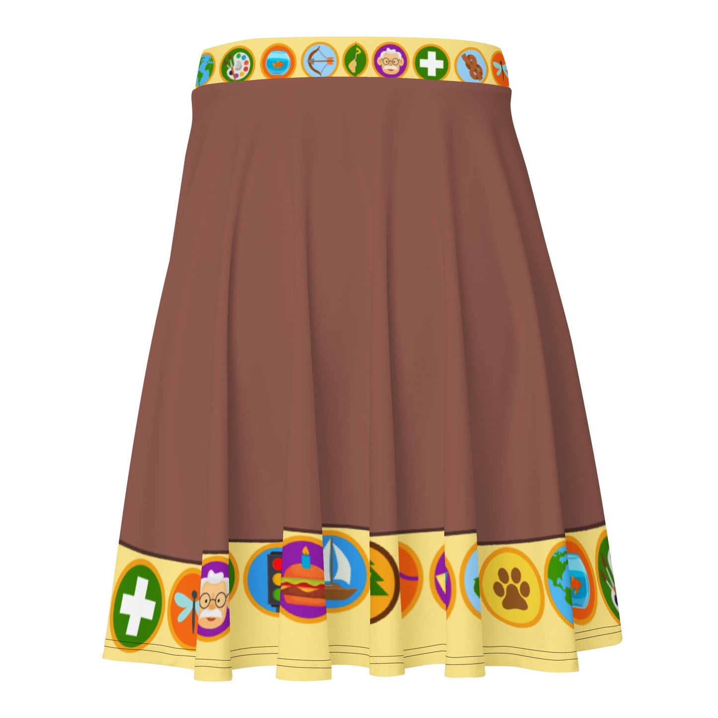 Wilderness Must be Explored Skater Skirt- Running Costume, Cosplay, Scouts, Bounding badge skirtdisney halloweenSkater SkirtLittle Lady Shay Boutique