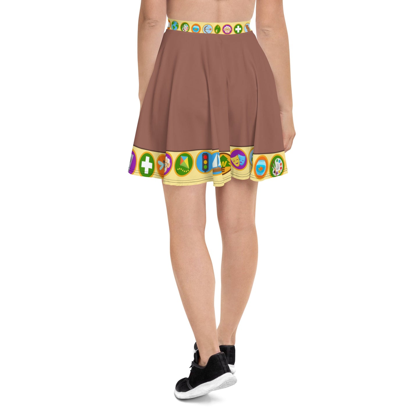 Wilderness Must be Explored Skater Skirt- Running Costume, Cosplay, Scouts, Bounding badge skirtdisney halloweenSkater SkirtLittle Lady Shay Boutique
