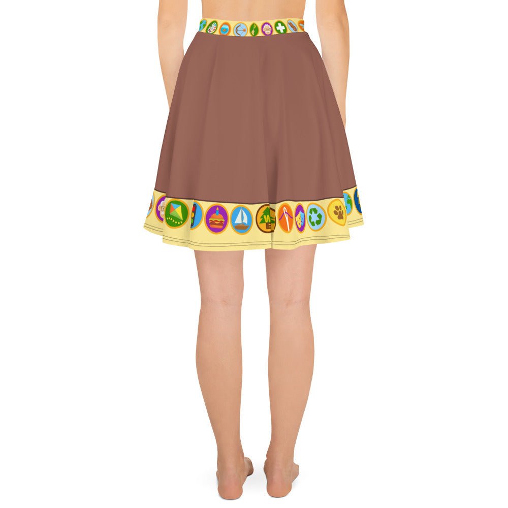 Wilderness Must be Explored Skater Skirt- Running Costume, Cosplay, Scouts, Bounding badge skirtdisney halloweenSkater SkirtLittle Lady Shay Boutique