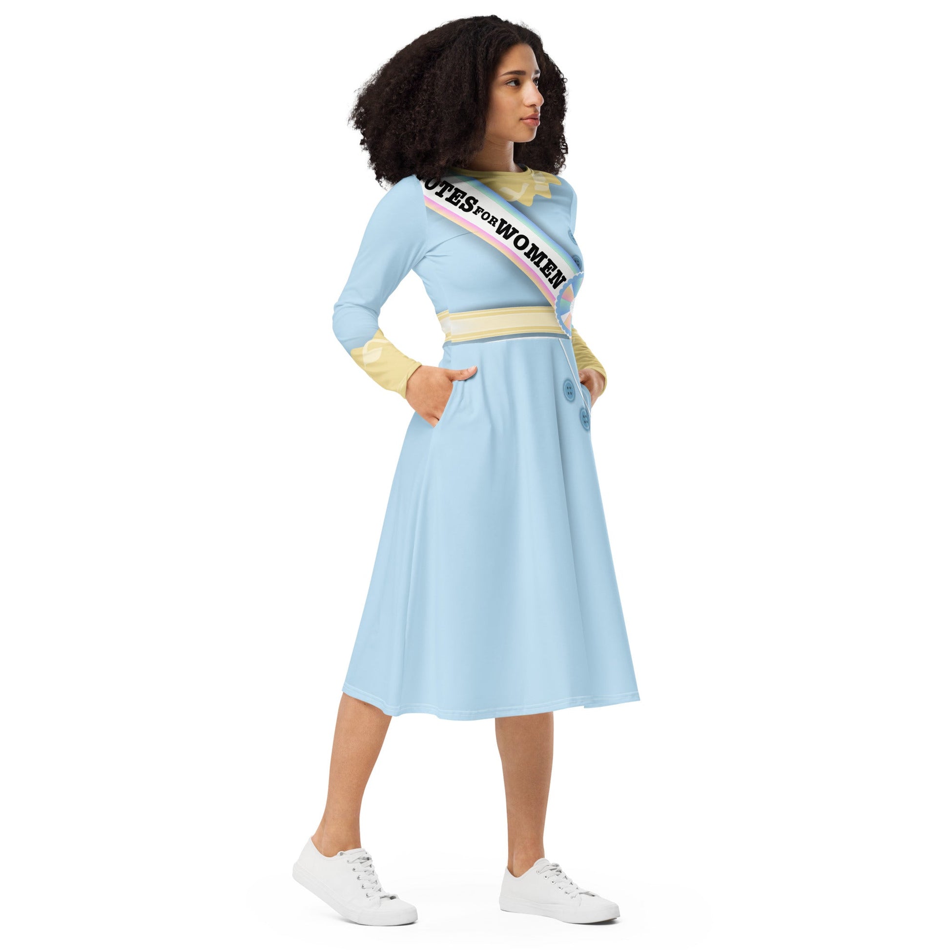 Women's Suffrage long sleeve midi dress- cosplay, bounding, costume active wearboo to youSkater DressLittle Lady Shay Boutique