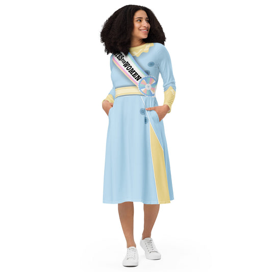 Women's Suffrage long sleeve midi dress- cosplay, bounding, costume active wearboo to youSkater DressLittle Lady Shay Boutique
