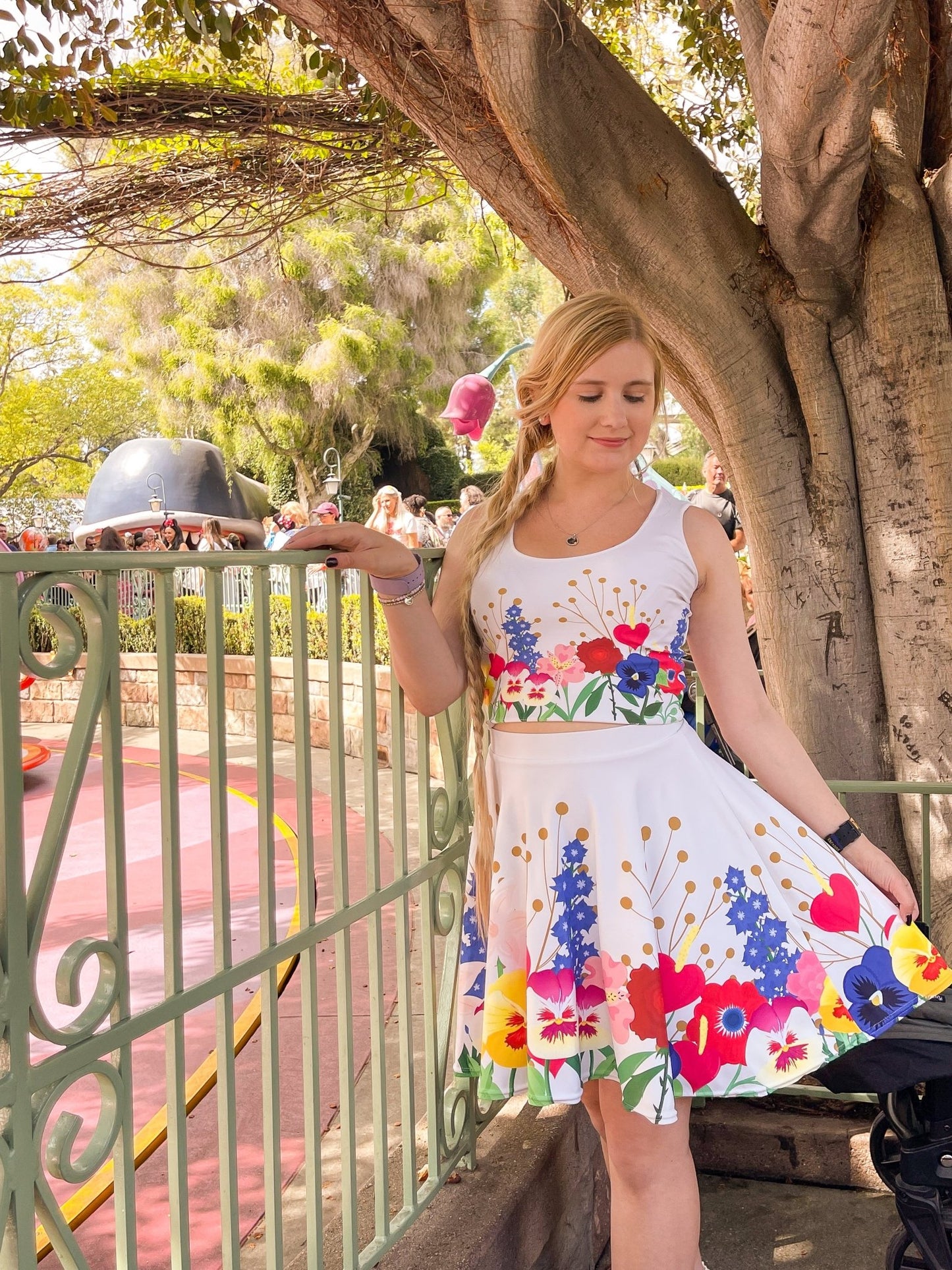Wonderland Garden Crop Top alice disneyboundingalice in wonderlandAdult T-ShirtLittle Lady Shay Boutique