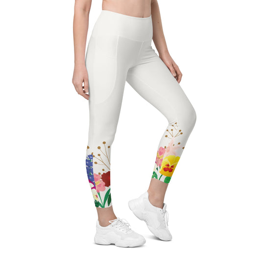Wonderland Garden Leggings with pockets alice in wonderlanddisney costumeAdult LeggingsLittle Lady Shay Boutique