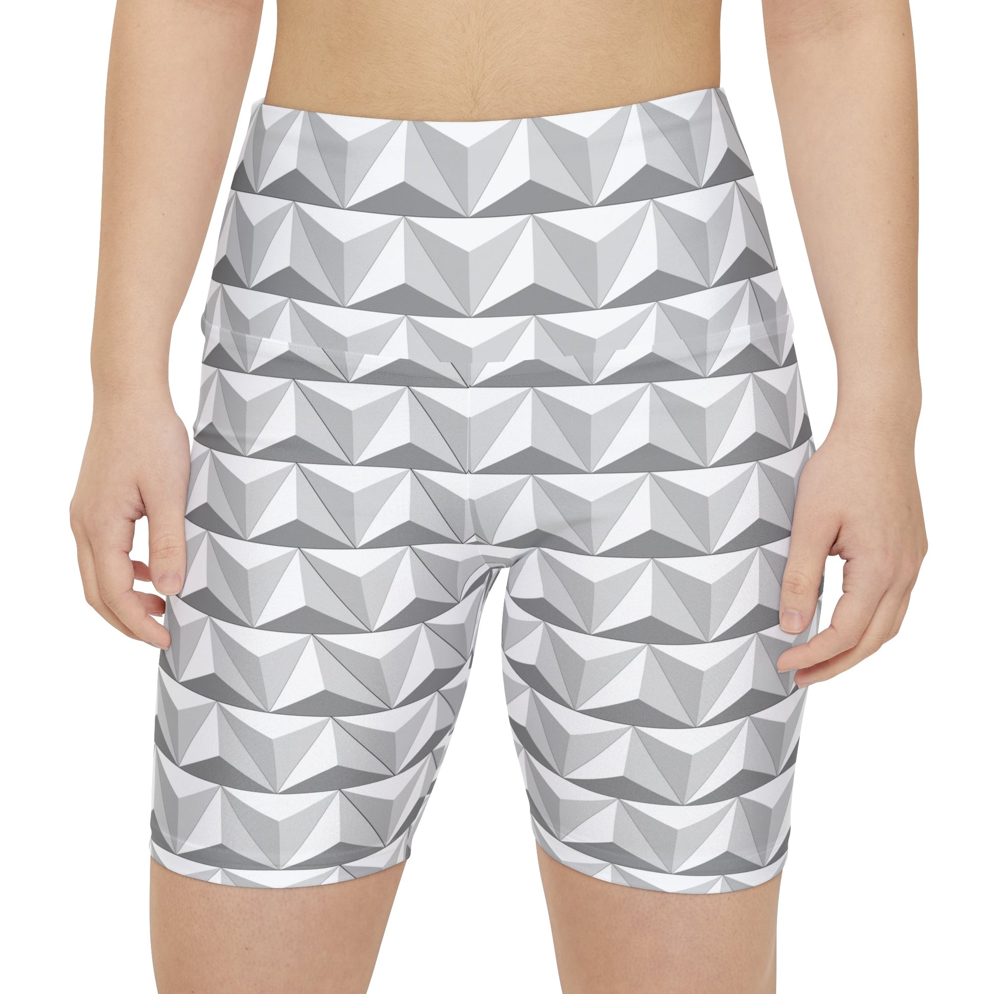 World of Tomorrow Women's Workout Shorts (AOP) active wearActivewearAdult ShortsLittle Lady Shay Boutique