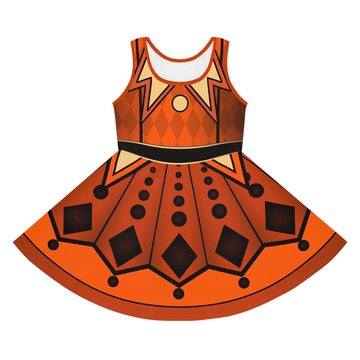 Girls Vintage Halloween Twirl Dress | Pumpkin Orange & Black Fall Dress