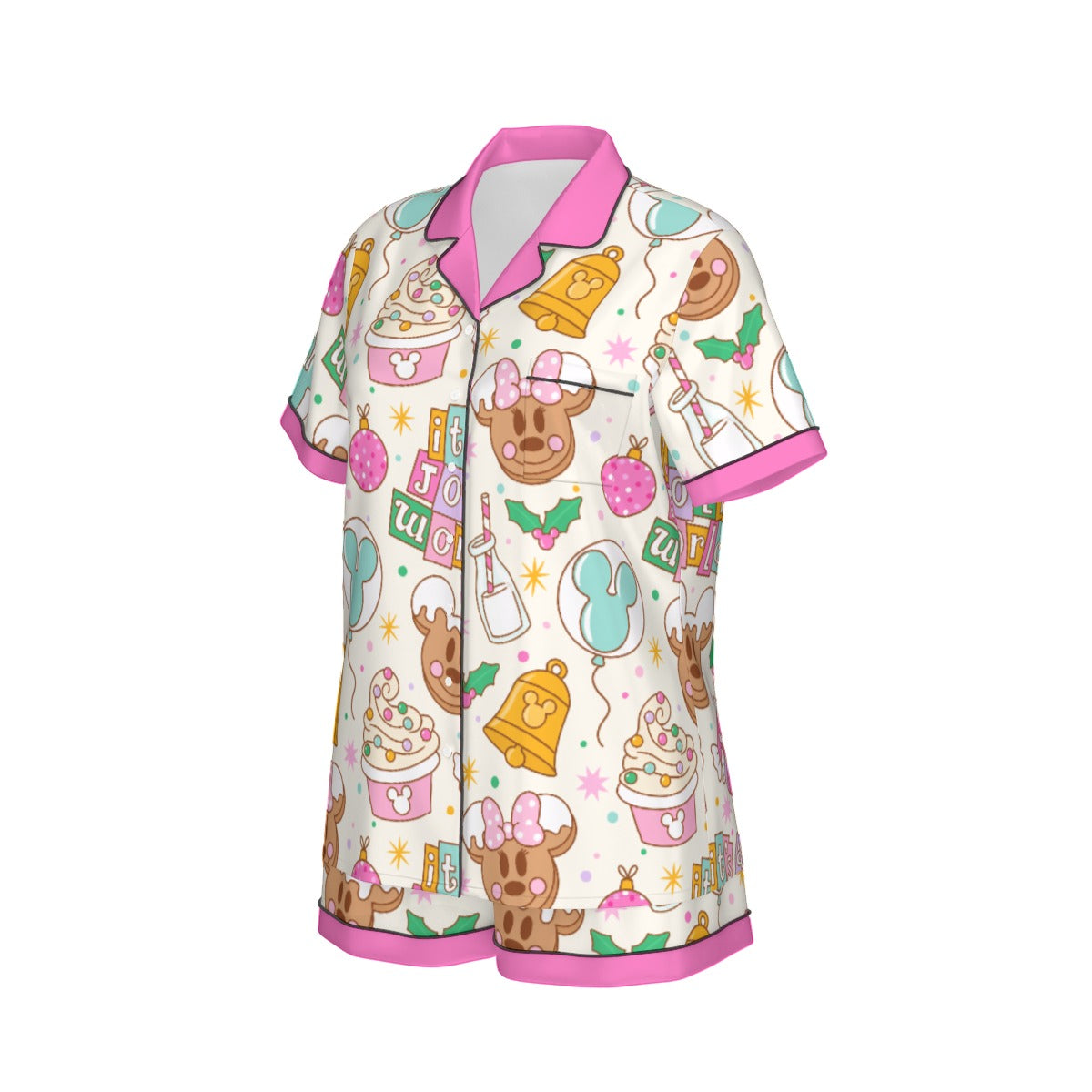 Holiday Park Treats Faux Silk Pajama Set