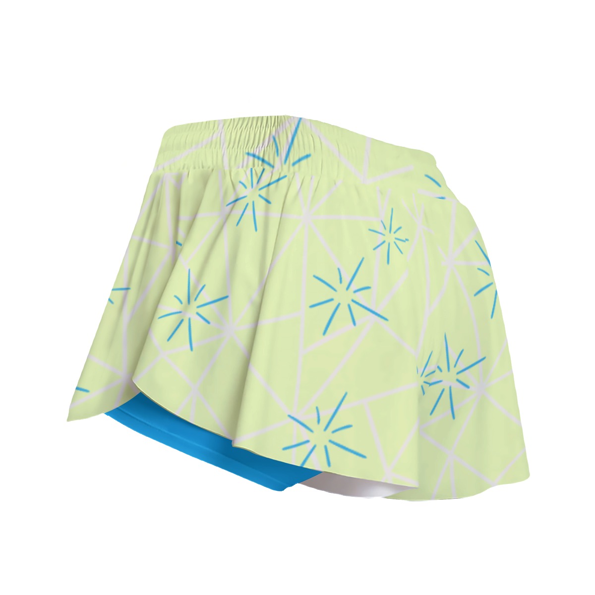 Radiant Emotion Butterfly Shorts | Sunshine & Sky Blue Flowy Athletic Shorts